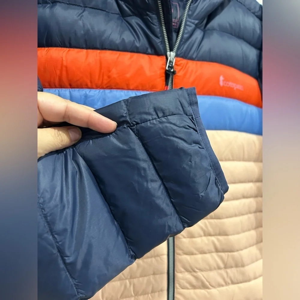 Cotopaxi Women's XL Fuego Hooded Down Jacket Ink Rosewood Pink Blue NWT - Picture 7 of 12